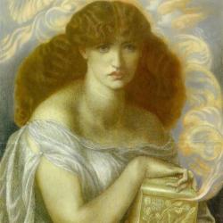 Rosetti's painting of Pandora opening the box